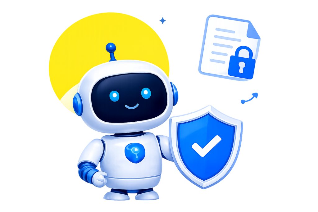 Robot representing online privacy and data security
