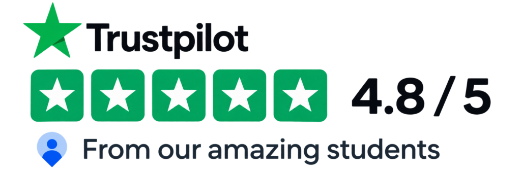 Trustpilot rating for Get Set Bro is 4.8 out of 5 from students and job aspirants